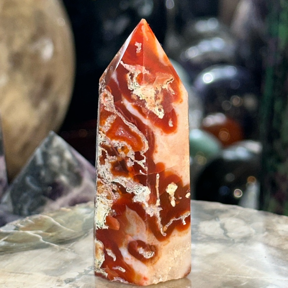 🌸SALE🌸 Red Moss Agate Crystal Point!